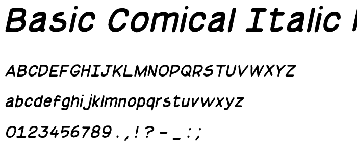 Basic Comical Italic NC font